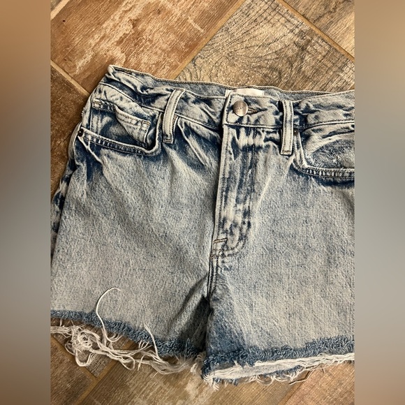 đť…şframe Le Simone Short Light Acid Wash Cut Off Raw hem High Rise Jean Shorts 24 - Picture 11 of 11